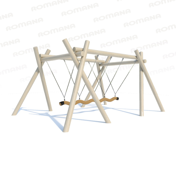 Качели с канатом 118.03.00 (светлое дерево) (бетонирование)