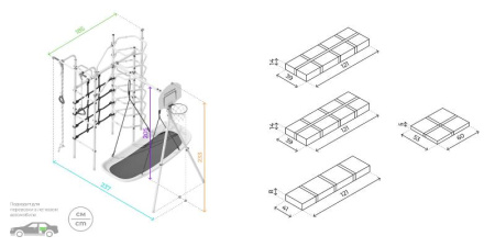 Детский спортивный комплекс для дачи ROMANA Космос PRO (Комплект №8)