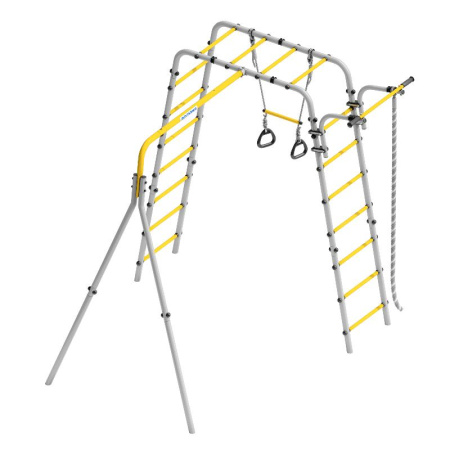 Детский спортивный комплекс для дачи ROMANA Веселая лужайка - 2 (Цвет  серый/желтый | Без качелей)