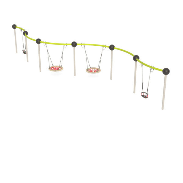 Качели Змейка 108.72.00 (зеленый/бежевый/серый) (бетонирование)